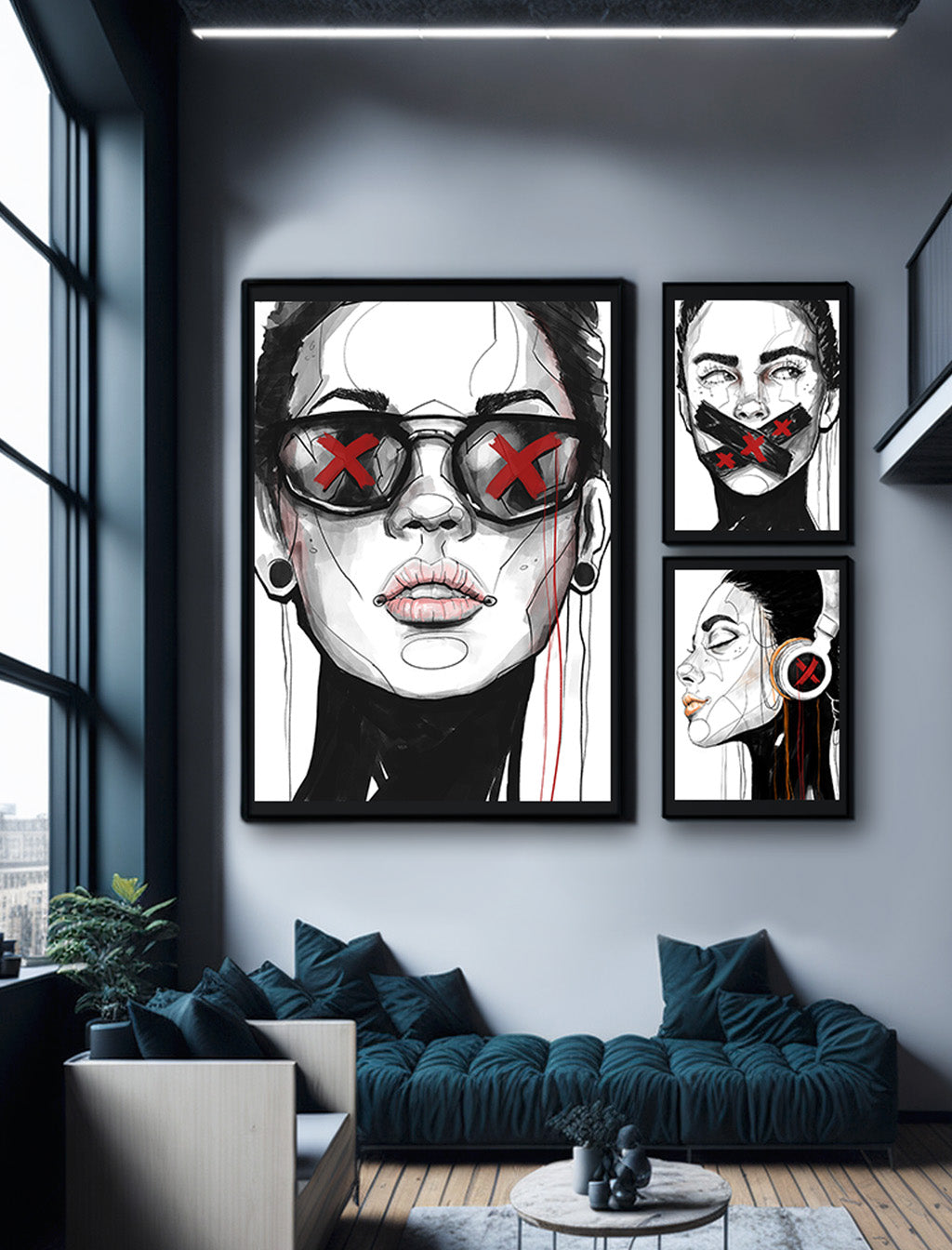BUNDLE of limited art prints 'Don´t speak', 'Won´t see' and 'Can’t hear' - 3 Monkeys collection