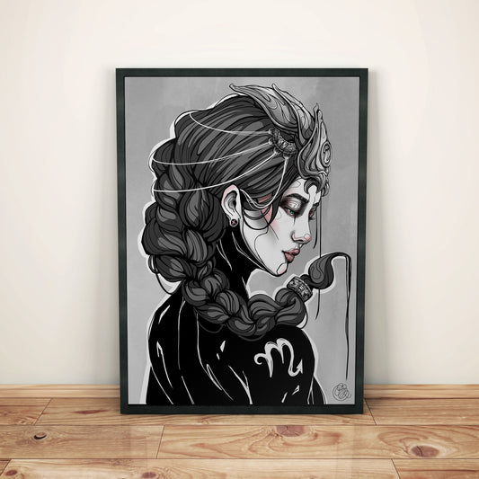 Metal Framed Artprint Zodiacsign 'Scorpio'